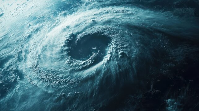 incredible satellite view of an enormous hurricane from orbit, showcasing the storm's powerful features