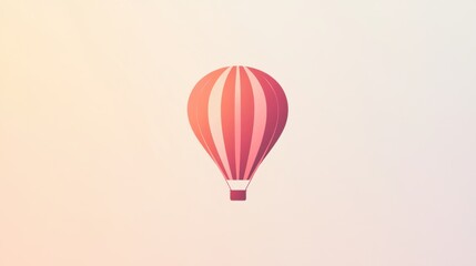 Fototapeta premium This hot air balloon icon features a sleek design with clean lines and a calming color palette for contemporary graphic use. Generative AI