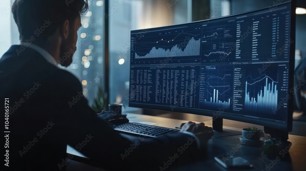 Poster investment financial concept business finance data analytics graph.financial management technology.a