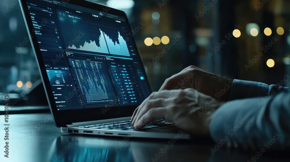 Poster investment financial concept business finance data analytics graph.financial management technology.a