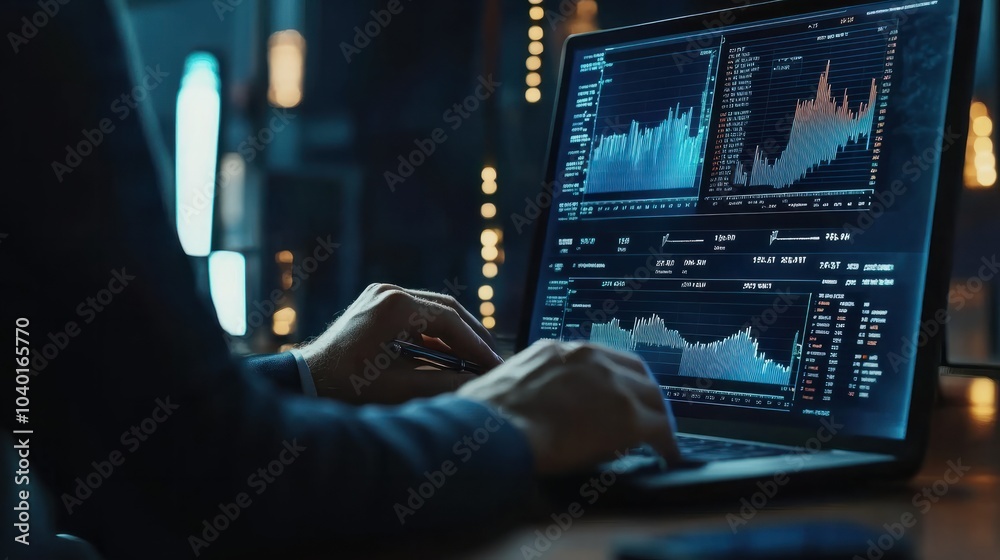 Poster investment financial concept business finance data analytics graph.financial management technology.a