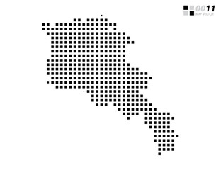 Vector abstract pixel black of Armenia map. Organized in layers for easy editing.