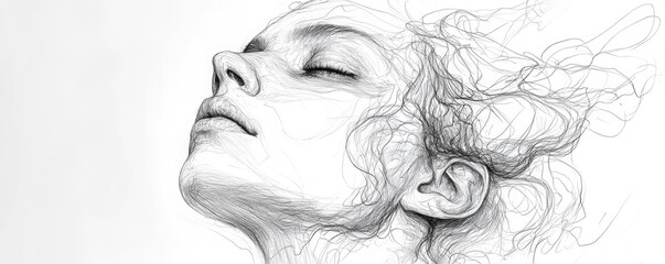 A single line drawing of a face, capturing expression in the least amount of detail