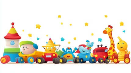 Fototapeta premium toys on white background
