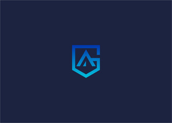Fototapeta premium letter ag with shield logo icon design vector design template inspiration