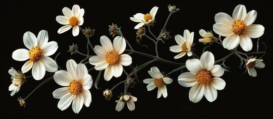 Bidens pilosa a yearly herb with daisy like flowers is from the Asteraceae family commonly used as a copy space image