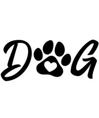 Dog paw print clip art design on plain white transparent isolated background for card, shirt, hoodie, sweatshirt, apparel, card, tag, mug, icon, poster or badge