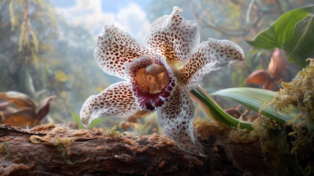 Stunning Grammatophyllum Scriptum Orchid in Natural Habitat