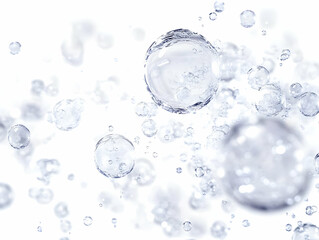 Flat Quantum Foam Bargain Bubbles Concept - Extreme Close Up of Dynamic Bubbles with Product Images and Prices, Merging and Splitting with Quantum Fluctuations - Simple Flat Vector Illustration for Sm