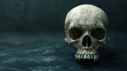 Fototapeta premium Skull with black background.