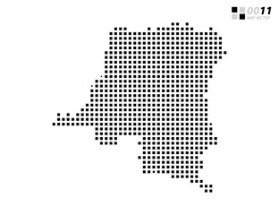 Fototapeta premium Vector abstract pixel black of Congo map. Organized in layers for easy editing.