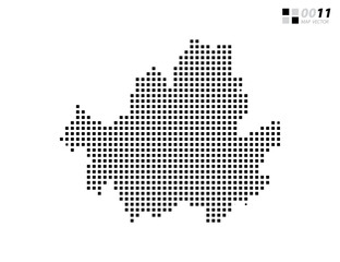 Obraz premium Vector abstract pixel black of Seoul map. Organized in layers for easy editing.