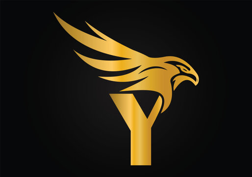 recommend clip art: Initial Y monogram letter alphabet with Eagle head symbol. Letter With Eagle Logo Design Vector Template