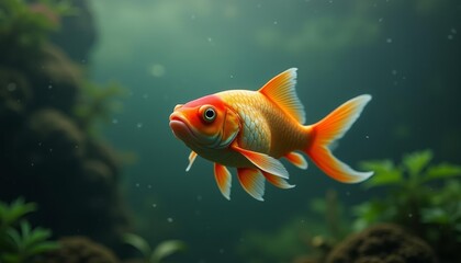  Goldfish in a vibrant underwater world