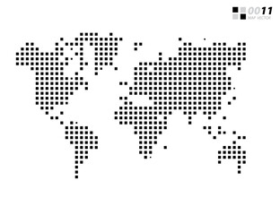 Vector abstract pixel black of World map. Organized in layers for easy editing. © NookHok