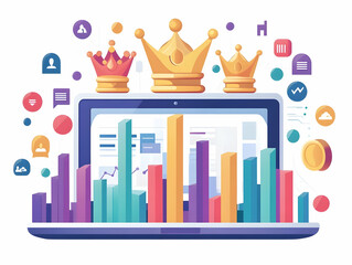 Flat Close Up Holographic Financial Planner Sleek Tablet Macro Shot Futuristic Business Planning Compliance Advanced Technology Professional Design Simple Flat Vector Illustration