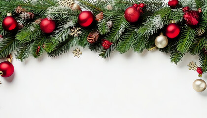 decorated Christmas garlands as a frame and plenty of space for text, Christmas card, Christmas poster, poster for Christmas concert