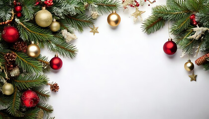 decorated Christmas garlands as a frame and plenty of space for text, Christmas card, Christmas poster, poster for Christmas concert