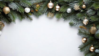 decorated Christmas garlands as a frame and plenty of space for text, Christmas card, Christmas poster, poster for Christmas concert