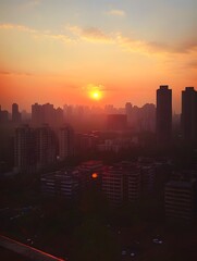 Fototapeta premium sunset over city