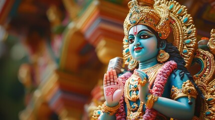 vishnu, god, hindu, protector, preserver, universe, divine, deity, blue, celestial, peace, power, cosmic, balance, protection, lotus, spiritual, infinity, eternal, creation, wisdom, sacred