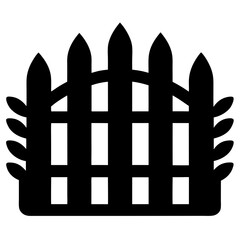Garden fence icon vector on  white background
