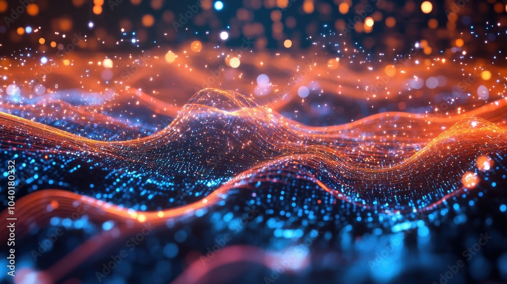 Fototapete abstract ai data analysis background with polygonal connections and plenty of room for text