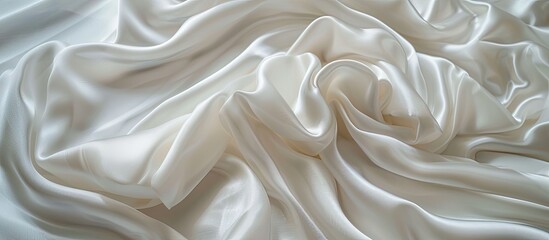 Fototapeta premium A white silk fabric backdrop providing ample copy space image