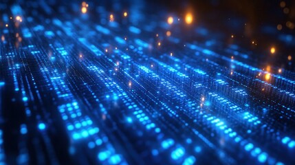 Obraz premium Bright blue digital lines conveying speed and motion