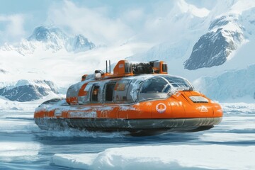 hovercraft rescue operation at sea