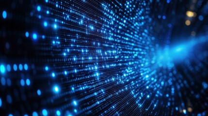 Obraz premium Vibrant blue patterns of digital data and technology