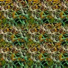 Obraz premium colorful wavy digital leopard design background collage print design work