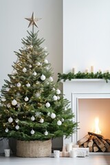 Christmas tree fireplace christmas plant.
