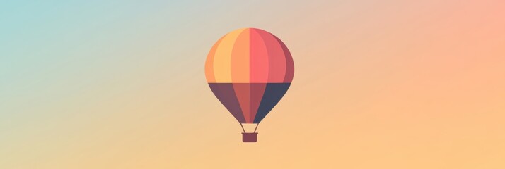 Obraz premium A colorful hot air balloon ascends serenely against a soft pastel sky during early morning hours, evoking a sense of adventure. Generative AI