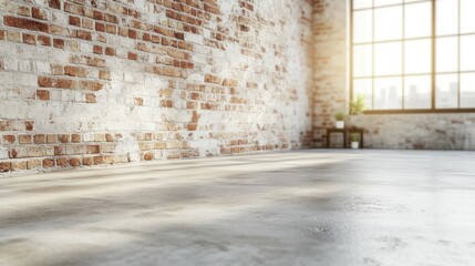 Bright brick wall with modern industrial chic style.