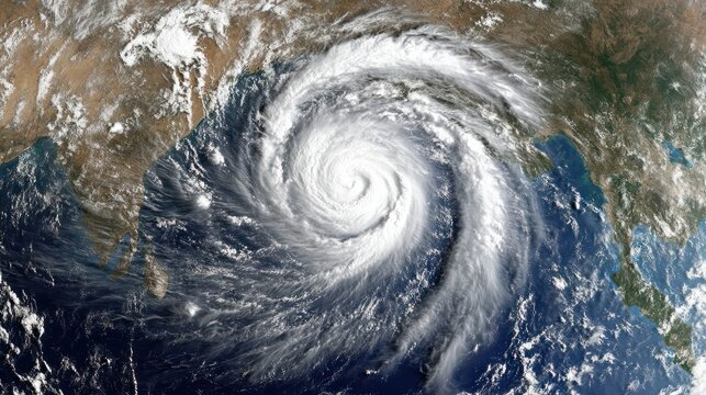 Satellite view of a tropical cyclone