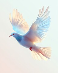 Fototapeta premium Delicate Pastel Bird in Flight Symbolizing Freedom