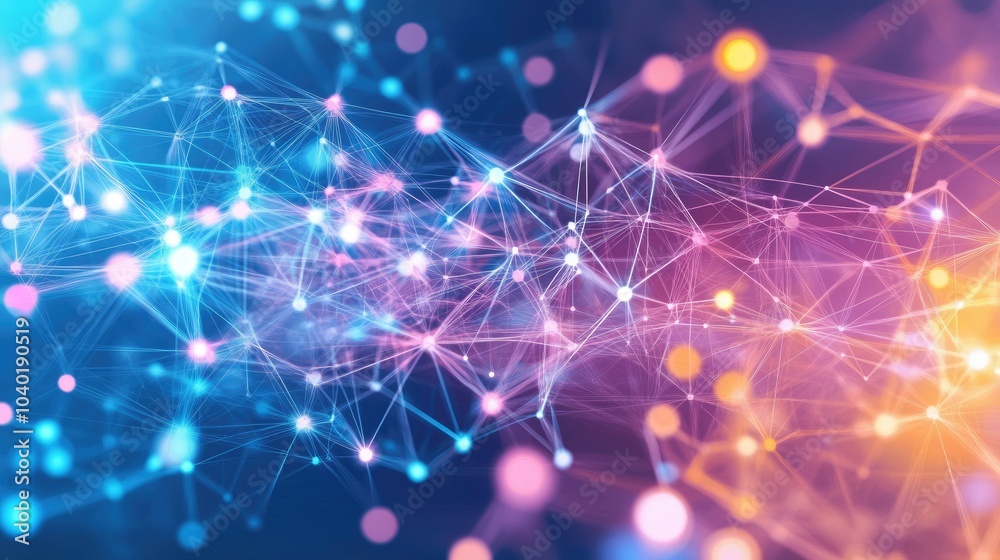 Poster futuristic digital background with interconnected lines and nodes, perfect for ai technology concept