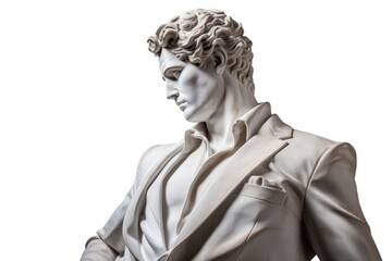 Greek sculpture in business suit statue person adult.