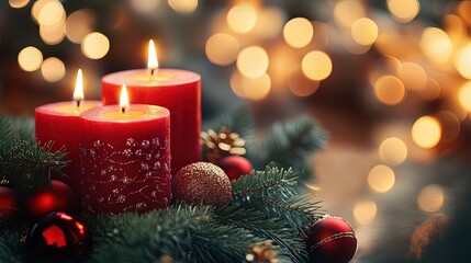 Christmas decorations with beautiful bokeh background