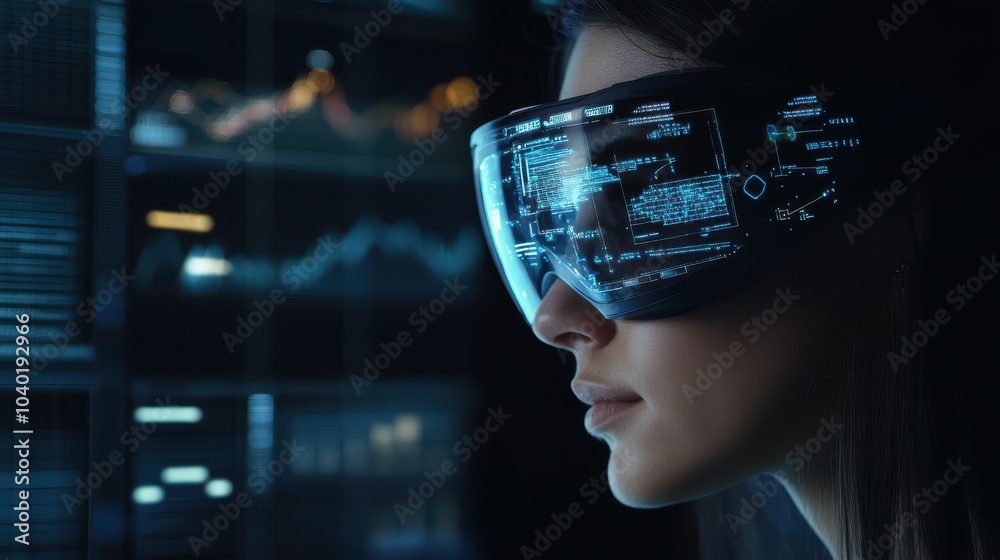 Poster Exploring the future of technology through augmented reality and digital interfaces in modern life