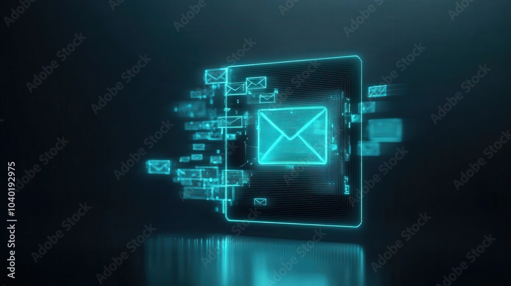 Poster exploring the future of digital communication through advanced email technologies and innovations