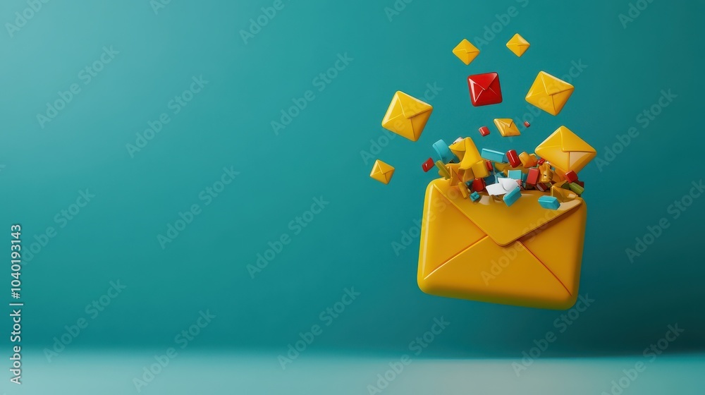 Poster exploring the impact of digital communication the rise of email and its overflowing inboxes