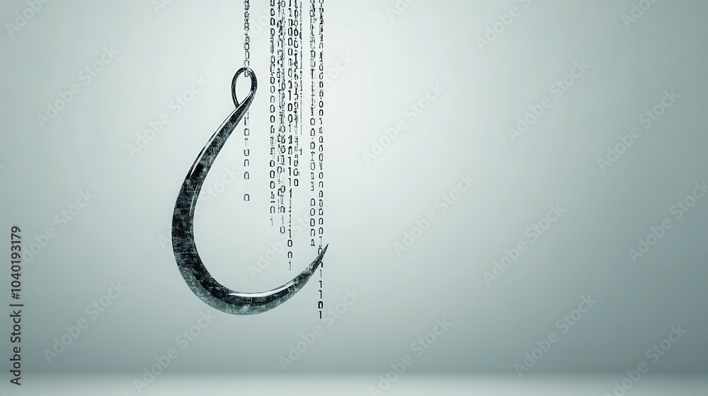 Aufkleber Exploring the intersection of technology and data through a digital hook symbolizing cybersecurity threats
