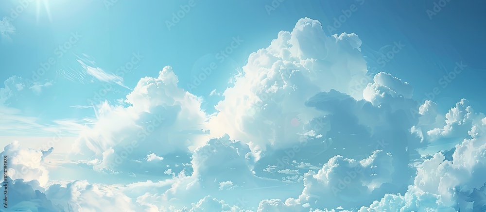 Poster blue cloudy sky background with ample copy space image