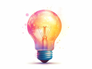 Flat Bokeh Lightbulb Innovation Concept Glowing Soft Effects Bright Solutions ESG Negotiations Clean White Background Simple Vector Illustration Smart Business Tone