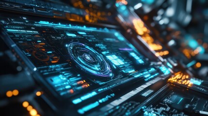 Fototapeta premium The futuristic digital display