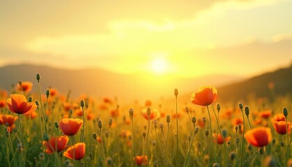  Blooming fields under the suns glow