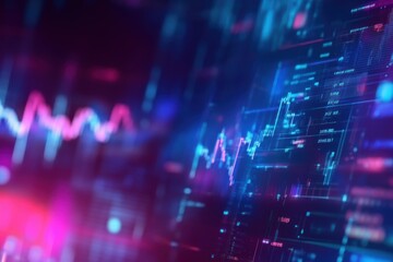 Futuristic digital data visualization background