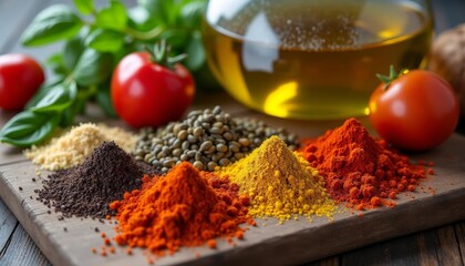  Aromatic spices and fresh produce ready for culinary magic